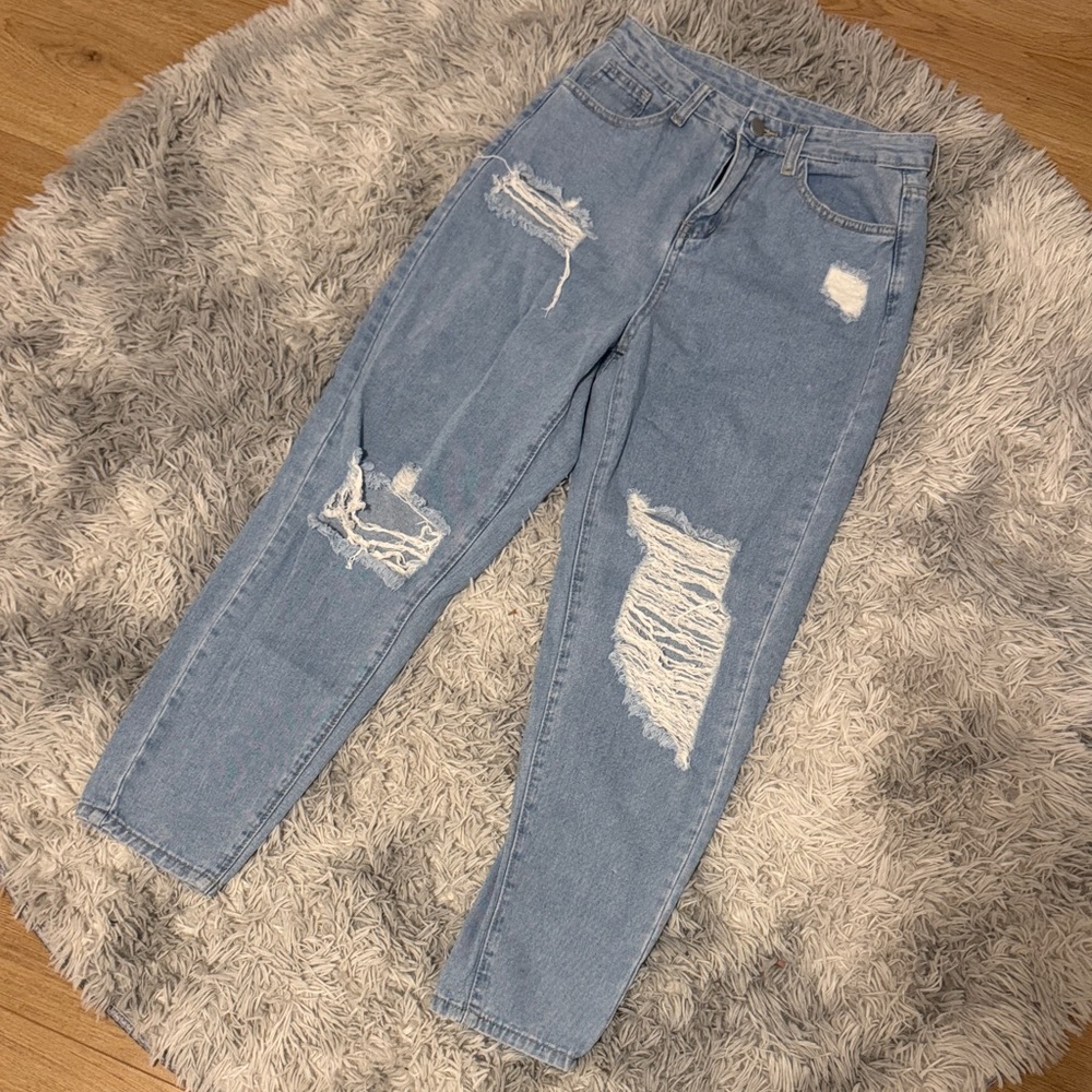 Stylish SHEIN Light Blue ripped Women Jeans